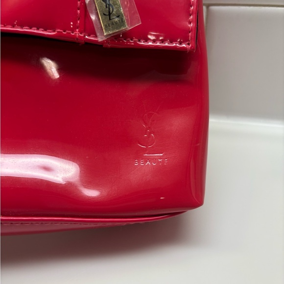 Yves Saint Laurent Red Patent Cosmetic Bag - Picture 4 of 5